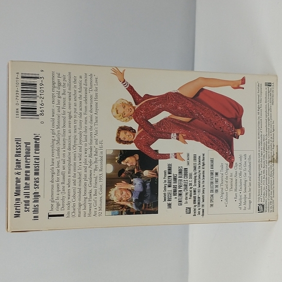 Marilyn Monroe Gentleman Prefer Blondes VHS Movie Fox Video - Picture 2 of 3